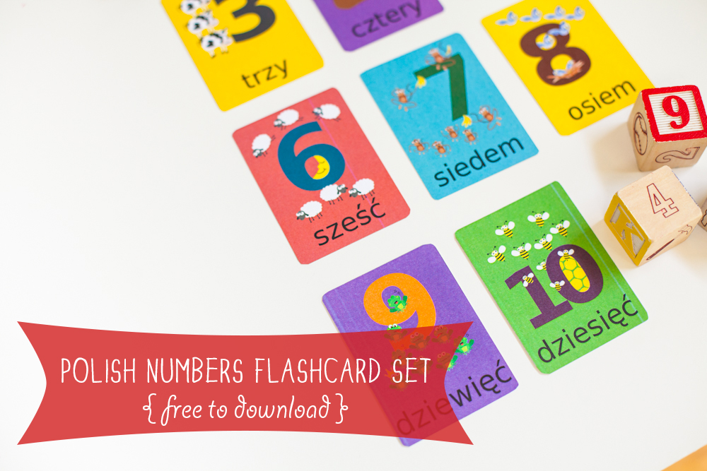 Polish Numbers Flashcard Printable Gus on the Go language learning