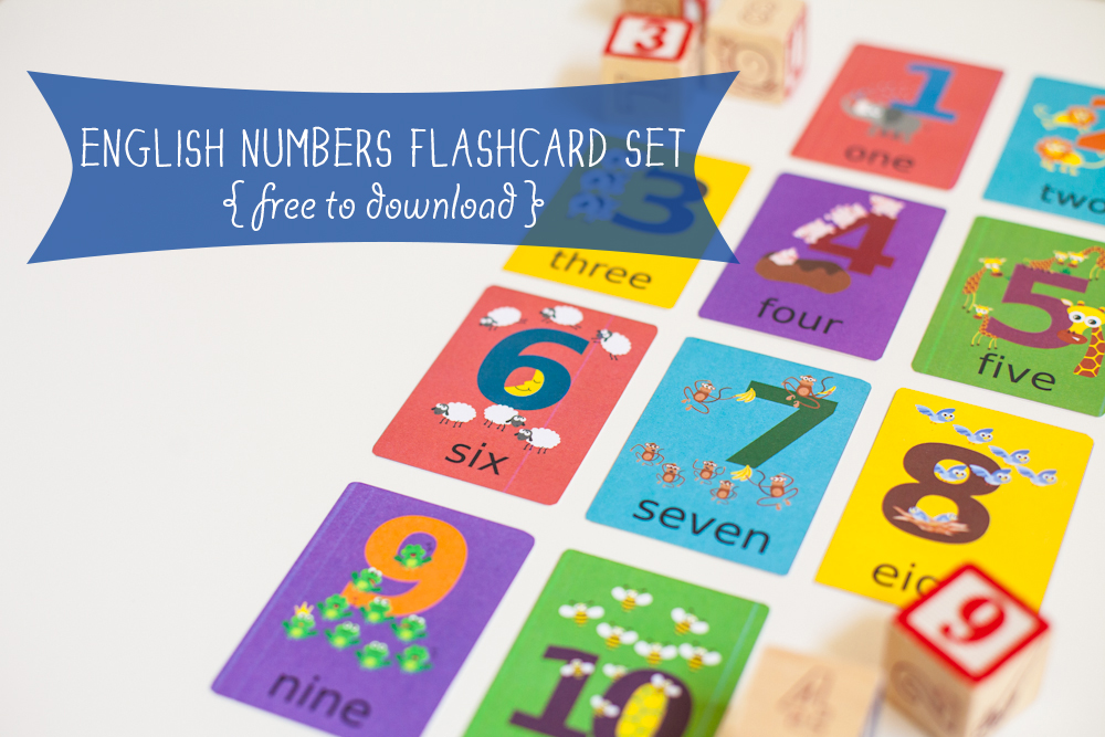 Gus on the Go Free English Numbers Flashcard Printable