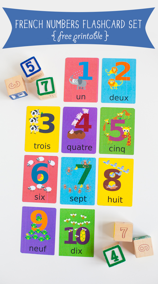 Gus on the Go French Numbers Flashcard Printable