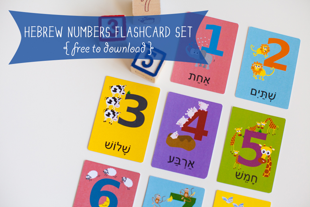 Gus on the Go Hebrew Numbers Flashcard Printable