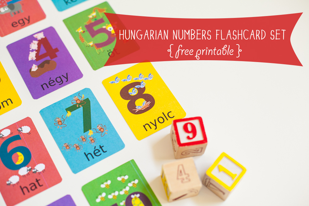 Gus on the Go Hungarian Numbers Flashcard Printable