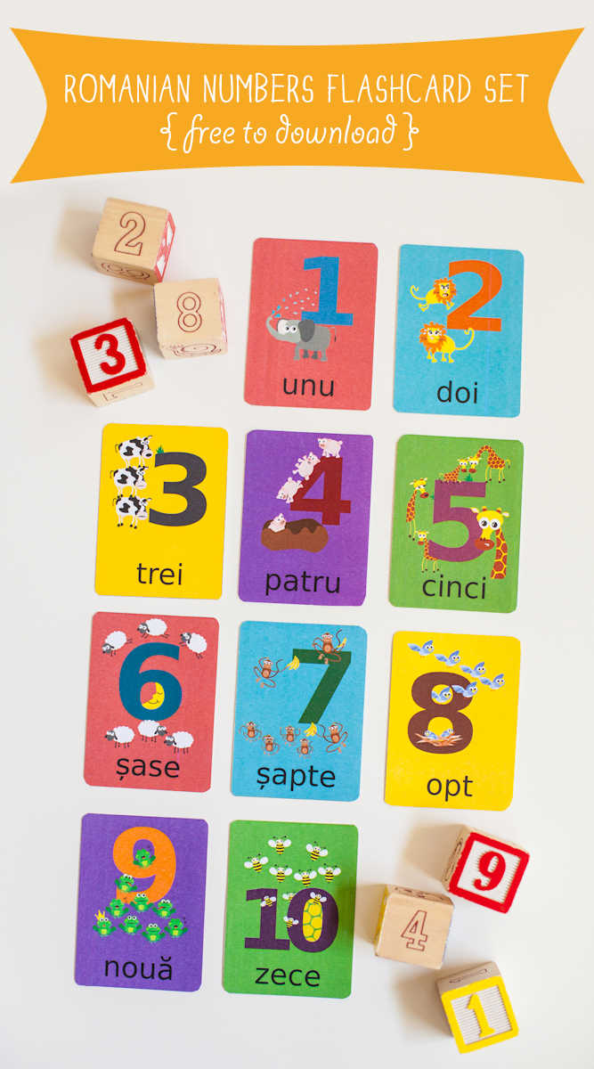 Romanian Numbers Flashcard Printable | Gus on the Go ...