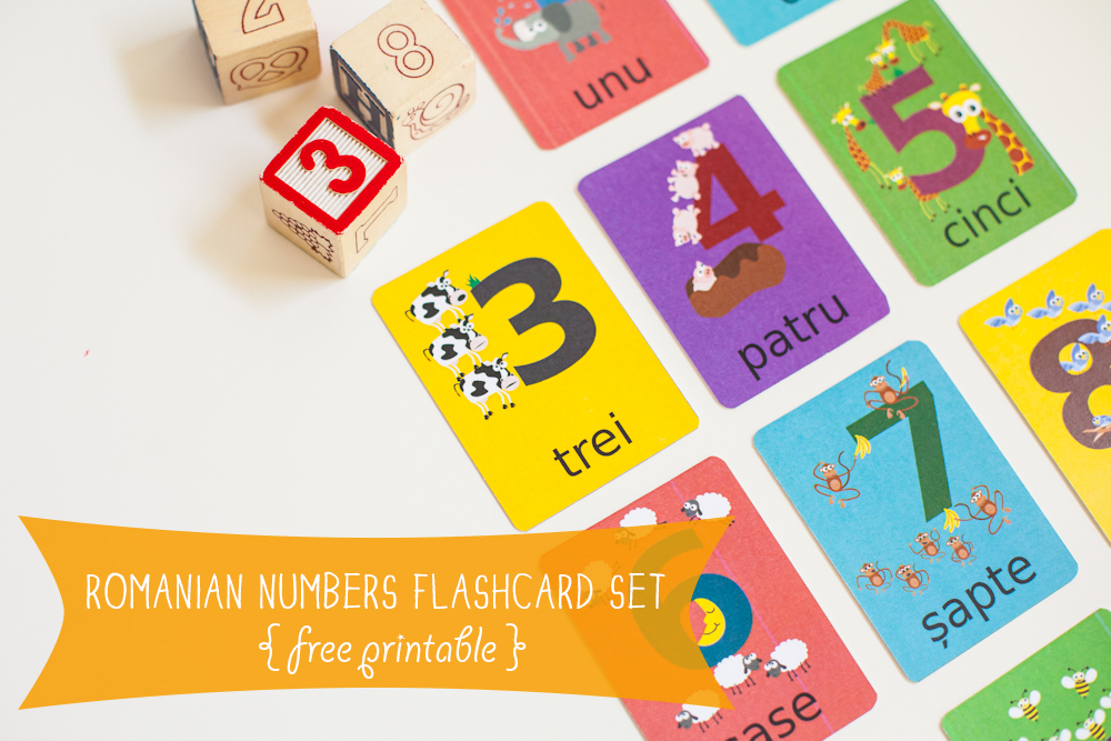 Gus on the Go Romanian Numbers Flashcard Printable
