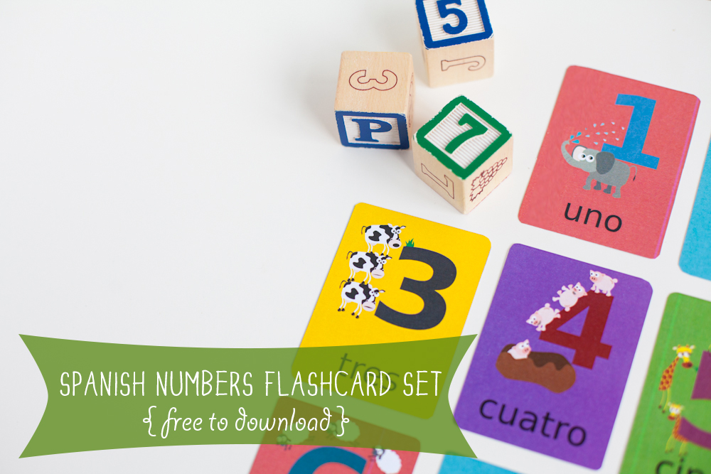 Gus on the Go Number Flashcards Spanish Printable