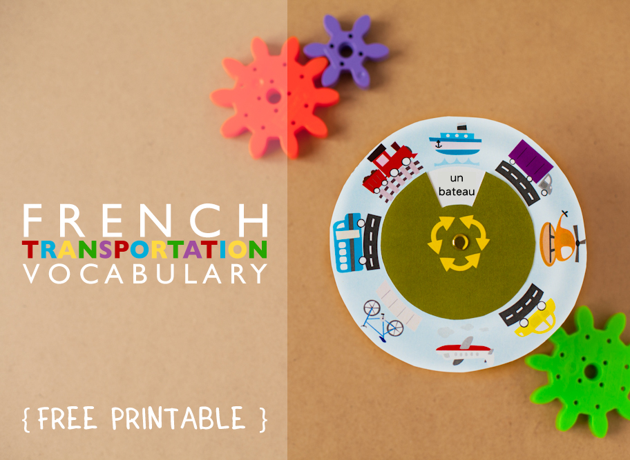 Gus On The Go French Transportation Vocabulary Wheel Printable