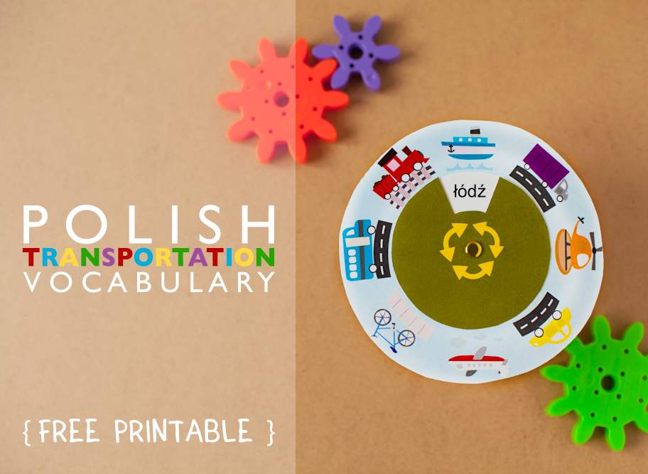 Gus on the Go Polish Transportation Vocabulary Wheel Printable