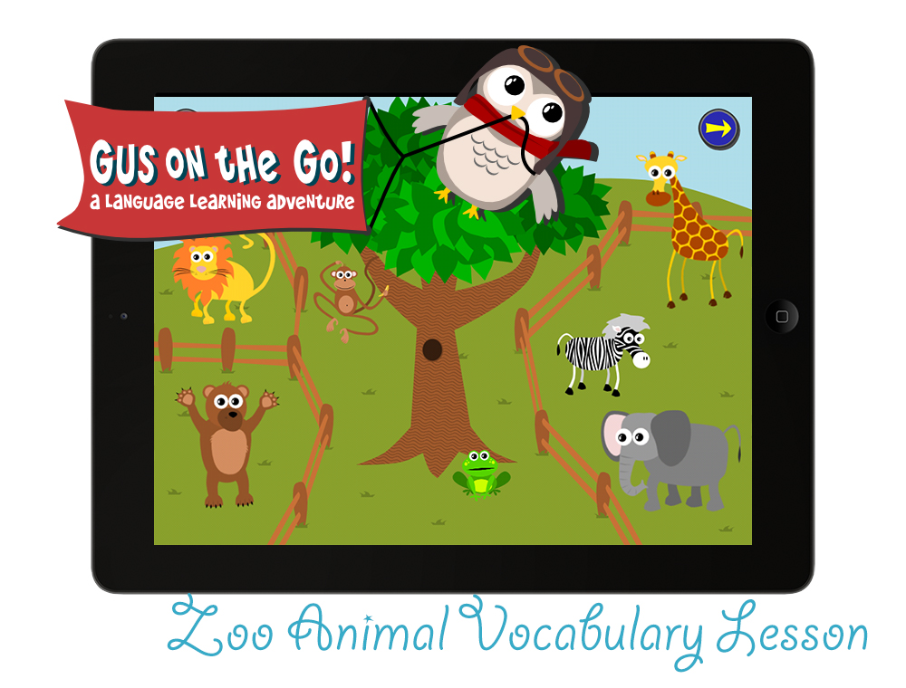 Gus on the Go Hebrew Animal Vocabulary Lesson