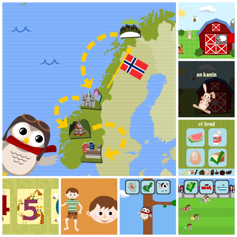 Gus on the Go: Norwegian for kids, iOS & Android language app