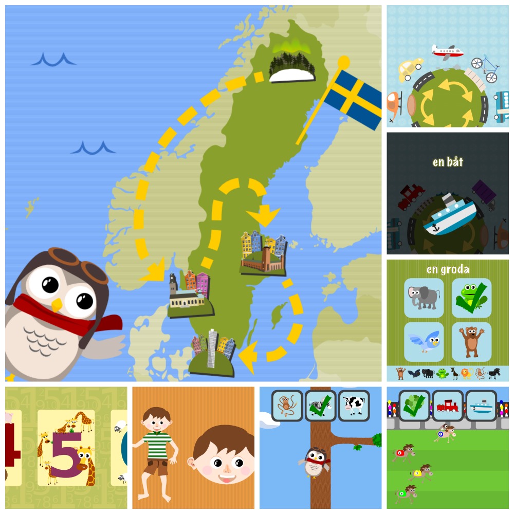 Gus on the Go: Swedish for kids, iOS & Android language app