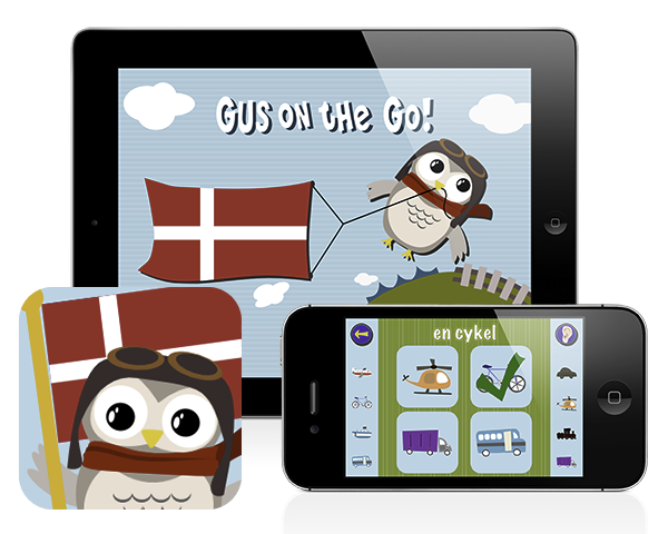 Gus on the Go: Danish, iOS and Android language apps for kids